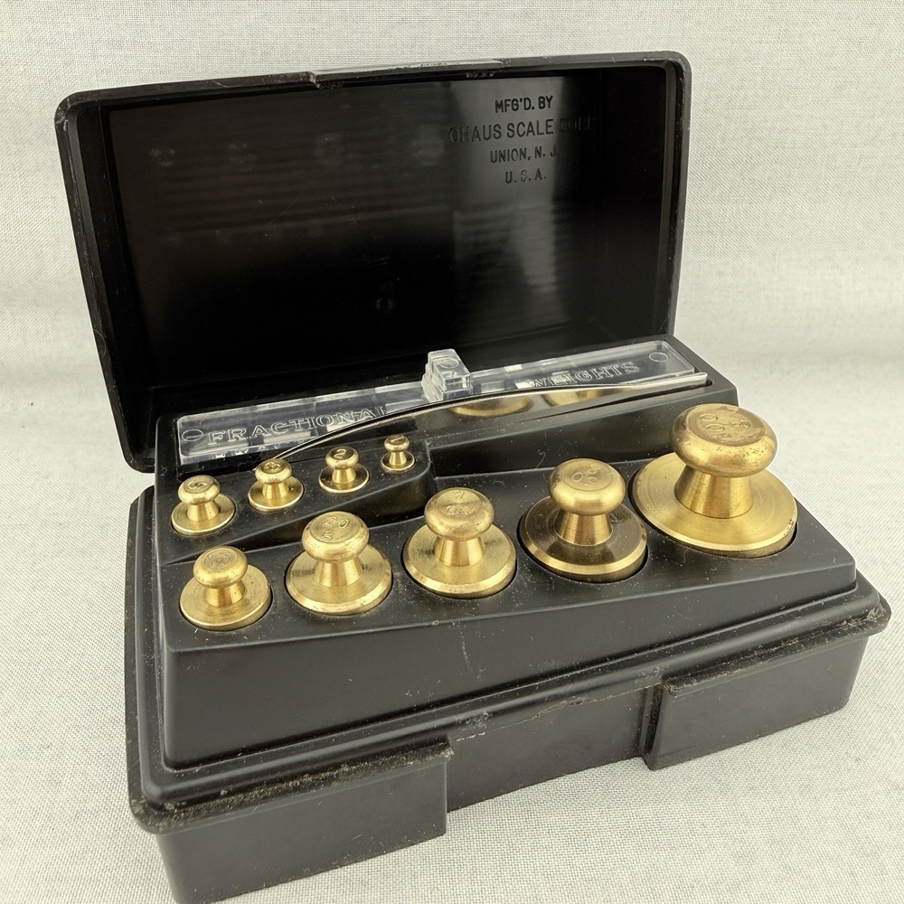 Ohaus Sto-a-Weigh Pharmacist Calibration Weights Set in Black Case 10mg-100g